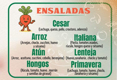 Historias de Instagram Menú Feria Gastronómica Ilustrado Rojo y Verde (47 x 32 cm)