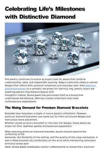 Celebrating Life’s Milestones with Distinctive Diamond Jewelry