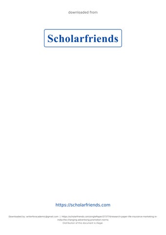 Research Paper> Life Insurance Marketing in India - The Changing Advertising & Promotion Norms