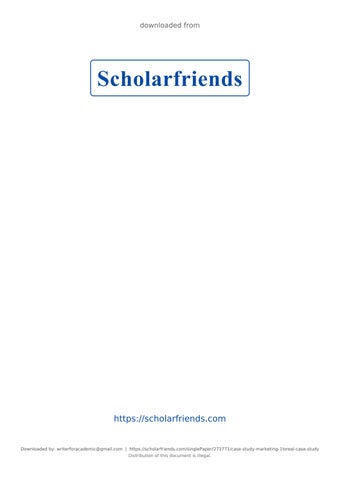 Case Study > MARKETING 1LOreal Case Study