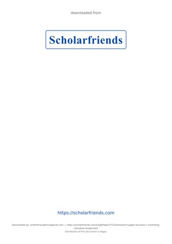 Research Paper > BUSINESS 1 Marketing individual assignment.