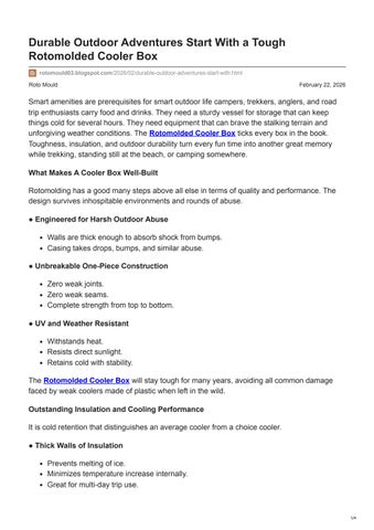 Rotomolded Cooler Box