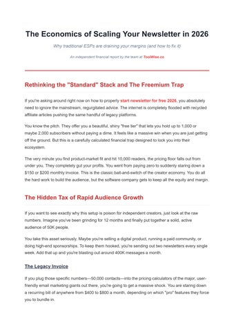 The Economics of Scaling Your Newsletter in 2026