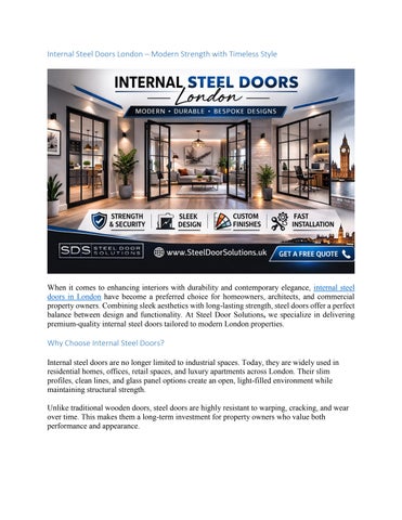 InternBespoke Internal Steel Doors in London | Modern & Durable Designsal Steel Doors London