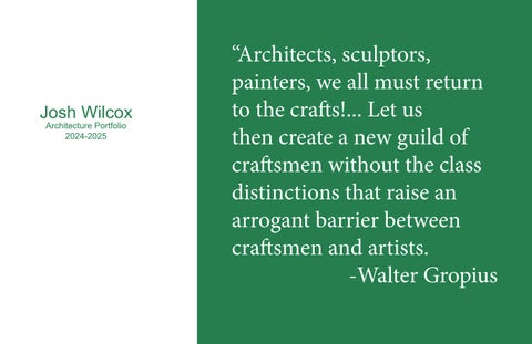 Josh Wilcox Condensed Portfolio 2024-2025