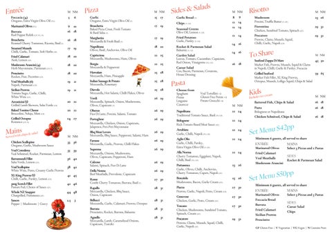 La Piazza Menu Feb 26