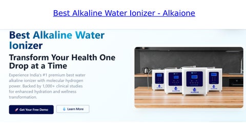 Best Alkaline Water Ionizer in India | Molecular Hydrogen Water Machine | Alkaione Life Pvt Ltd
