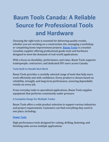 Professional Tools Built for Performance and Reliability