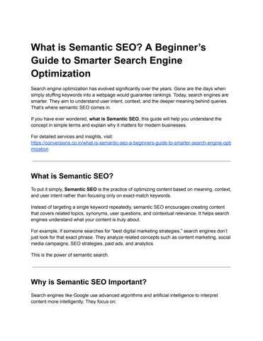 What is Semantic SEO