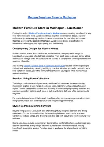 Modern Furniture Store in Madhapur