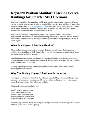 Keyword Position Monitor