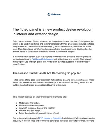 The fluted panel is a new product design revolution in interior and exterior design