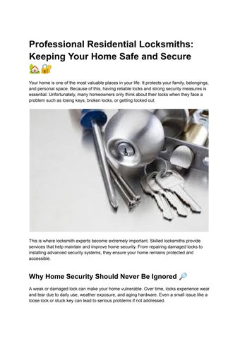 Professional Residential Locksmiths