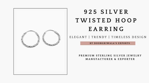Buy 925 Silver Twisted Hoop Earring | Doongriwala’s Exports