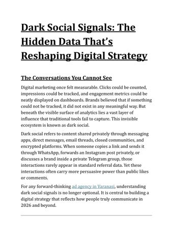 Dark Social Signals The Hidden Data That’s Reshaping Digital Strategy
