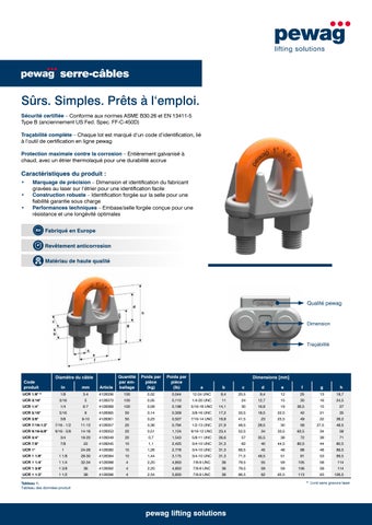 Leaflet pewag wire rope clips - FR