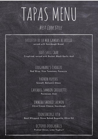 Tapas Menu