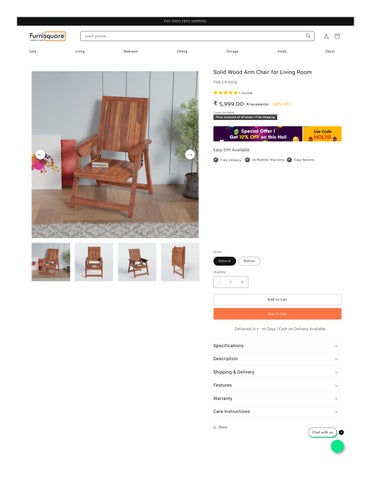 Solid Wood Arm Chair for Living Room