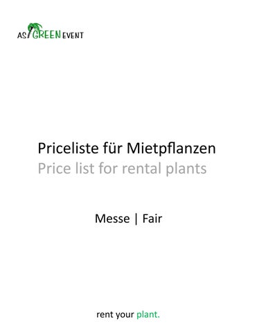 Preisliste Mietpflanzen - Messe 2026