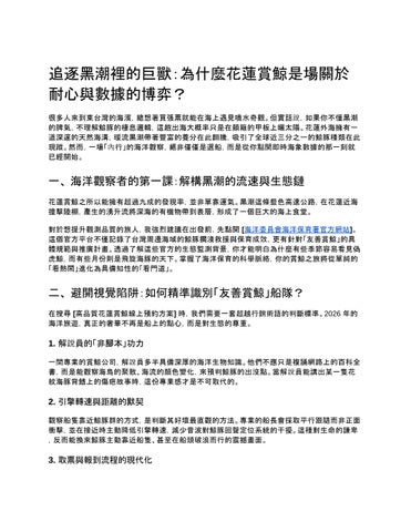 追逐黑潮裡的巨獸：為什麼花蓮賞鯨是場關於耐心與數據的博弈？