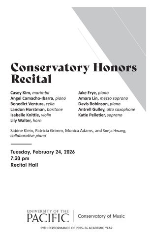 Conservatory Honors Recital 2025-26