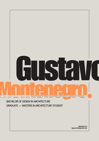 Gustavo Montenegro - A Portfolio