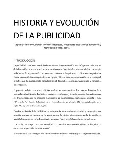 HISTORIA Y EVOLUCIÓN DE LA PUBLICIDAD