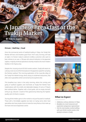 Discova Signature Experiences Japan - Tokyo - A Japanese Breakfast at the Tsukiji Market