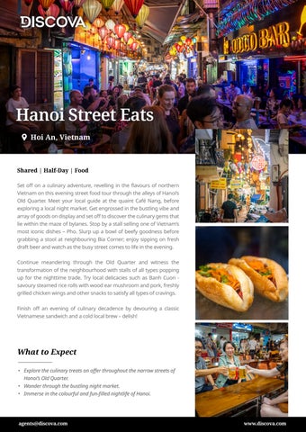 Discova - Seat in Coach Experiences - SIC - Vietnam - Hanoi Street Eats