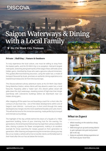 Discova Vietnam - Signature Experiences - Ho Chi Minh City -  Saigon Waterways & Dining with a Local