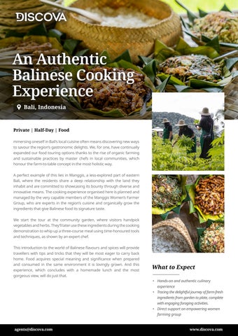 Discova Signature Experiences Indonesia - Kaura - An Authentic Balinese Cooking Experience