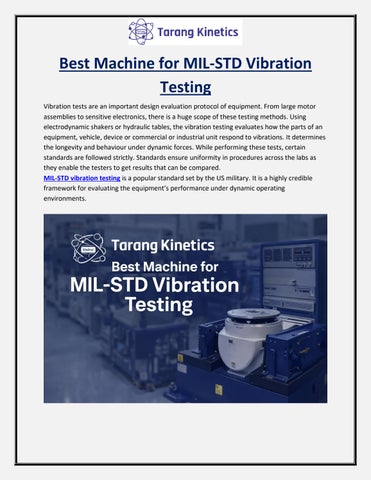 Best Machine for MIL-STD Vibration Testing