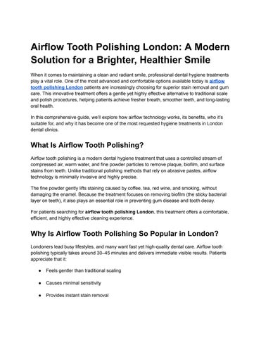 Airflow Tooth Polishing London_ A Modern Solution for a Brighter, Healthier Smile