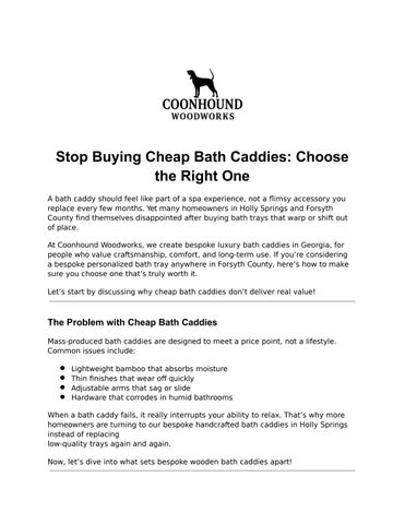 Stop Buying Cheap Bath Caddies: Choose the Right One