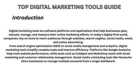 Top Digital Marketing Tools Guide 