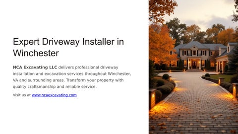Professional Driveway Installation Services in Winchester by NCA Excavating LLC