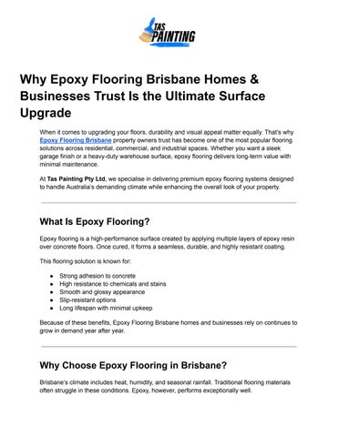 Why Epoxy Flooring Brisbane Homes & Businesses Trust Is the Ultimate Surface Upgrade