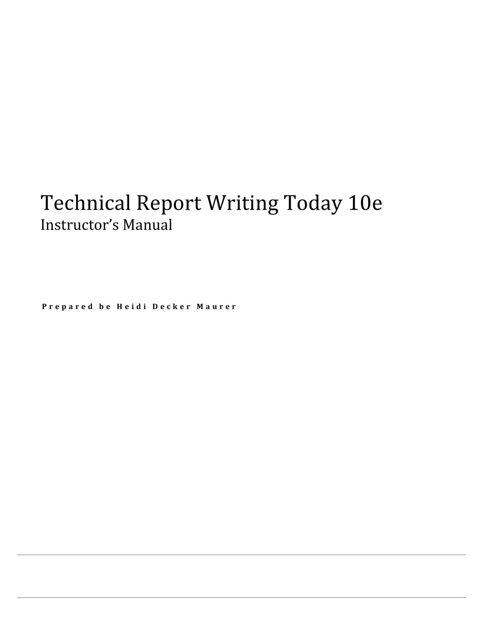 Solution Manual for Technical Report Writing Today, 10th Edition ...