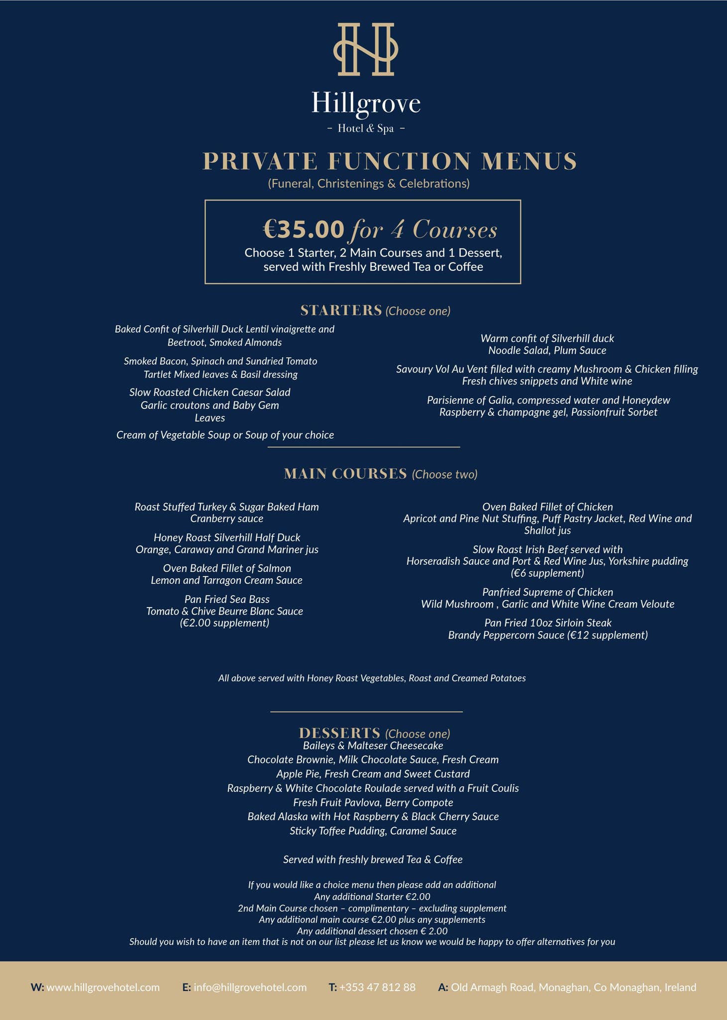 Hillgrove Hotel Private Function Menu by iNUA Hospitality - Issuu