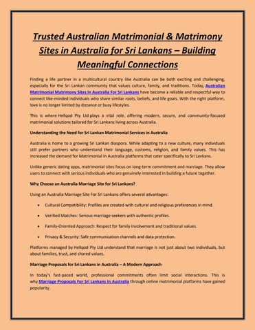 Trusted Australian Matrimonial