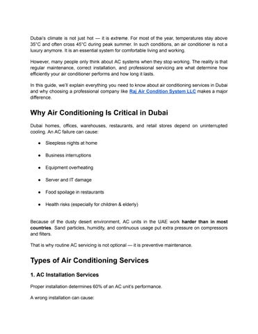 The Complete Guide to Air Conditioning Services in Dubai – Installation, Repair & Maintenance