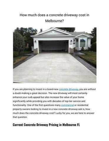 How much does a concrete driveway cost in Melbourne