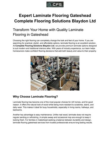 Expert Laminate Flooring Gateshead _ Complete Flooring Solutions Blaydon Ltd
