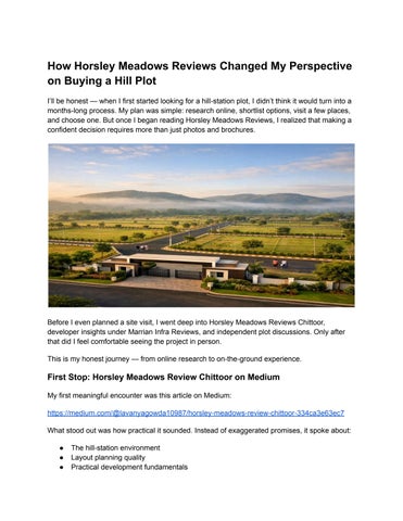 How Horsley Meadows Reviews Changed My Perspective on Buying a Hill Plot