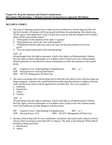Test Bank Pharmacology A Patient-Centered Nursing Process Approach 9th Edition by Linda E. McCuistio
