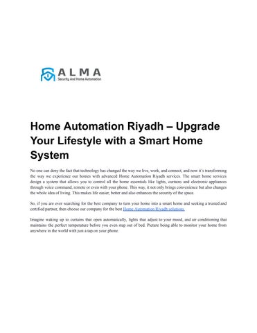 Home Automation Riyadh – Upgrade Your Lifestyle with a Smart Home System