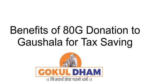 Benefits of 80G Donation to Gaushala for Tax Saving