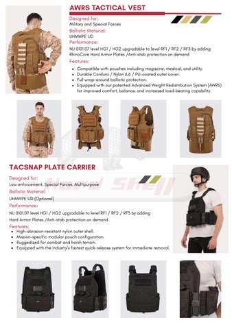 Advanced Ballistic Protection Equipment – Hard Shell FZE Product Catalog