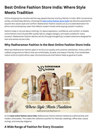 Best Online Fashion Store India – Style Meets Tradition