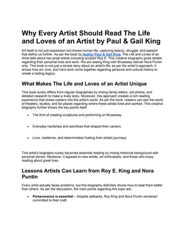 Why Every Artist Should Read The Life and Loves of an Artist by Paul & Gail King
